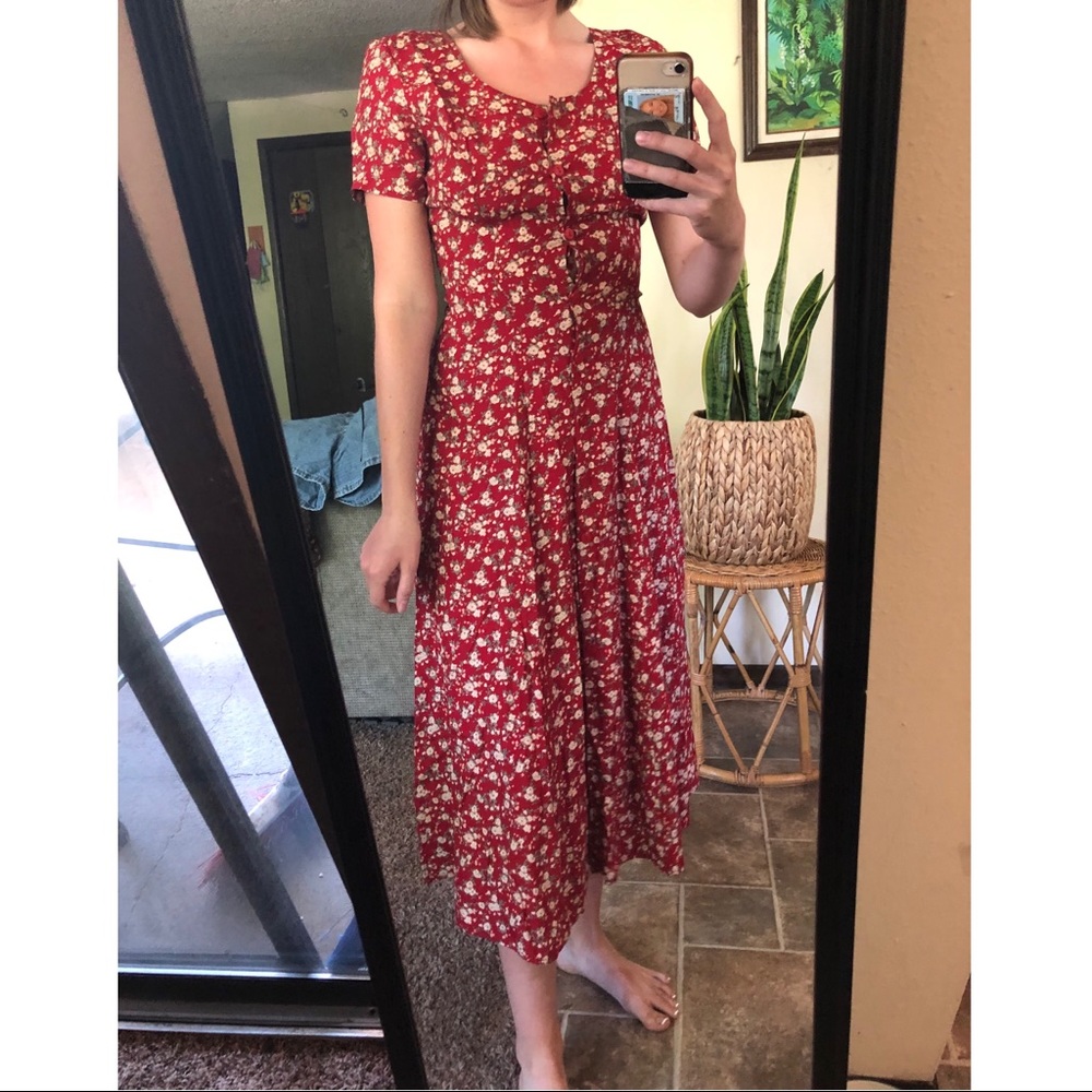 Vintage red floral dress